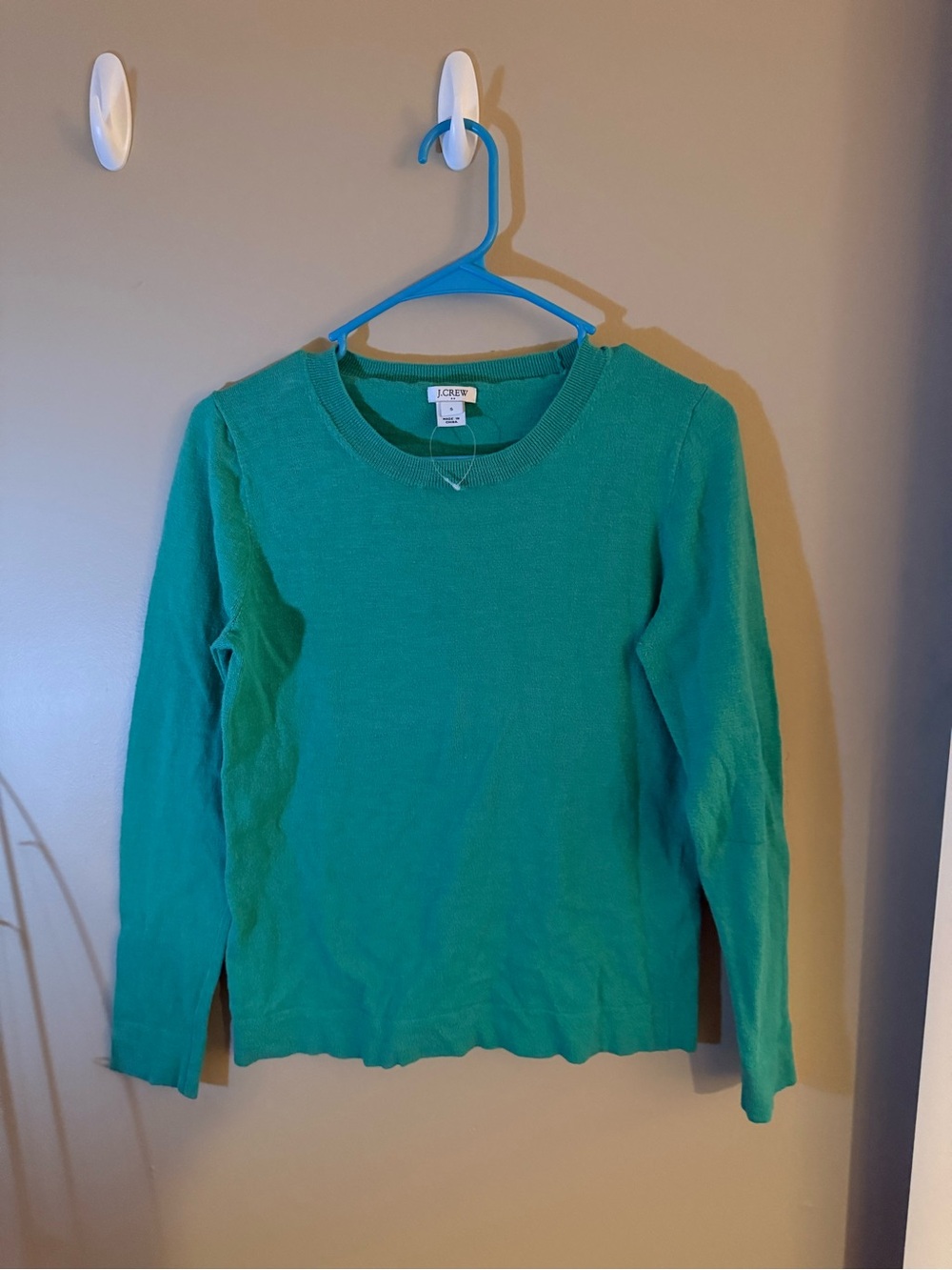 J. Crew Teal Long-Sleeve Crewneck Sweater